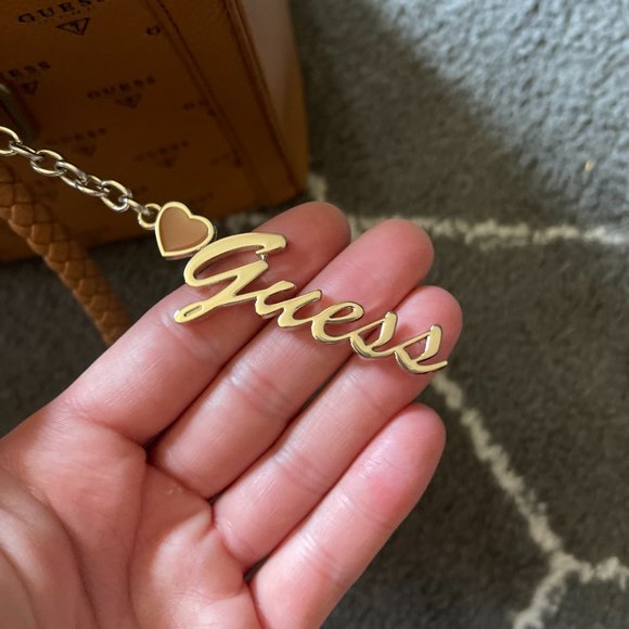 GUESS Monogram Pattern Handbag in TAN - Crossbody Shoulder Strap Included - Picture 3 of 11